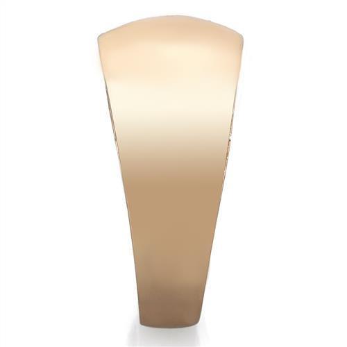 MATK1798 - IP Rose Gold(Ion Plating) Stainless Steel Ring with Top Grade Crystal in Clear