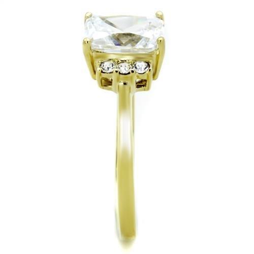 MATK1876 - IP Gold(Ion Plating) Stainless Steel Ring with AAA Grade CZ in Clear