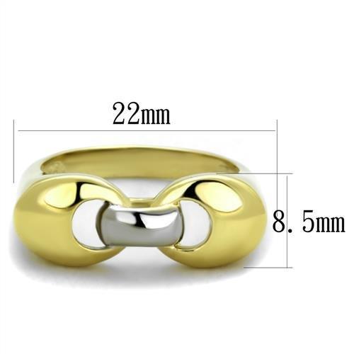 MATK1915 - Two-Tone IP Gold (Ion Plating) Stainless Steel Ring with No Stone