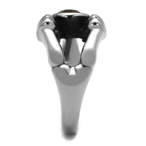 MATK1970 - High polished (no plating) Stainless Steel Ring with Top Grade Crystal in Siam