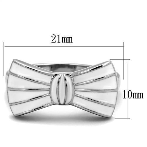 MATK2028 - High polished (no plating) Stainless Steel Ring with Epoxy in White