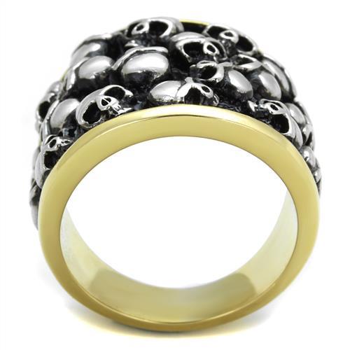 MATK2057 - Two-Tone IP Gold (Ion Plating) Stainless Steel Ring with No Stone