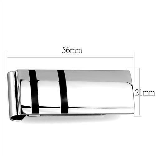 MATK2071 - High polished (no plating) Stainless Steel Money clip with No Stone