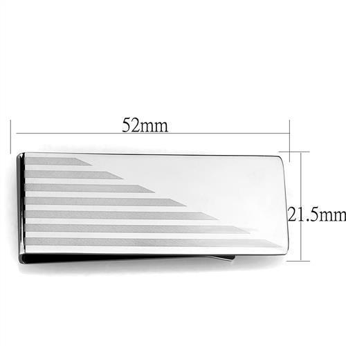 MATK2077 - High polished (no plating) Stainless Steel Money clip with No Stone