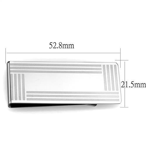MATK2078 - High polished (no plating) Stainless Steel Money clip with No Stone