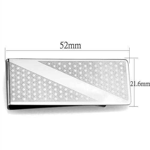 MATK2080 - High polished (no plating) Stainless Steel Money clip with No Stone