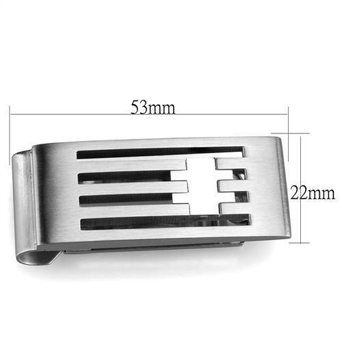 MATK2083 - High polished (no plating) Stainless Steel Money clip with No Stone
