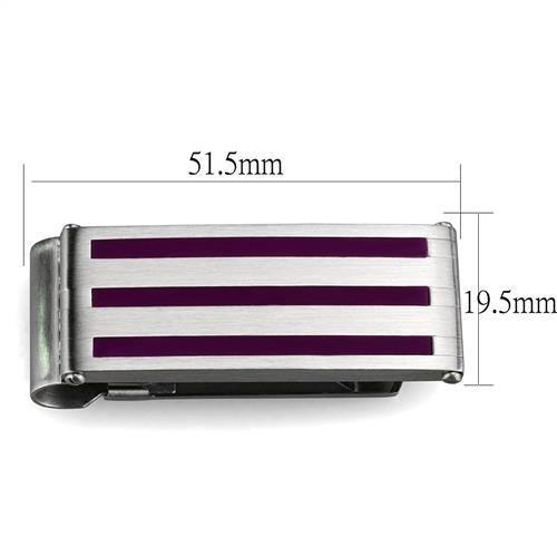 MATK2086 - High polished (no plating) Stainless Steel Money clip with No Stone