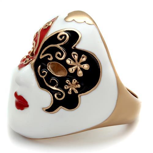 MATK2142 - IP Rose Gold(Ion Plating) Stainless Steel Ring with Epoxy in Multi Color