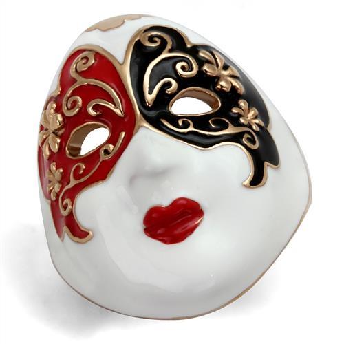 MATK2142 - IP Rose Gold(Ion Plating) Stainless Steel Ring with Epoxy in Multi Color