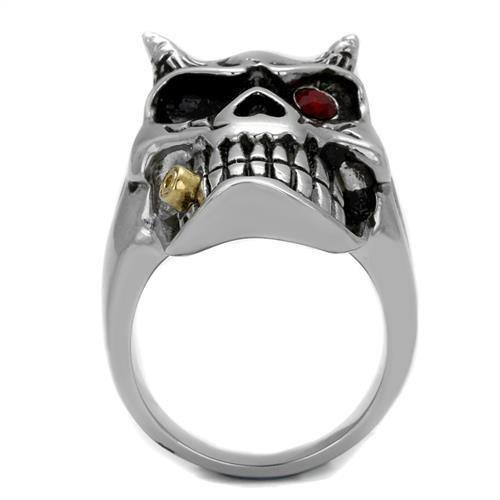 MATK2244 - Two-Tone IP Gold (Ion Plating) Stainless Steel Ring with Top Grade Crystal in Siam