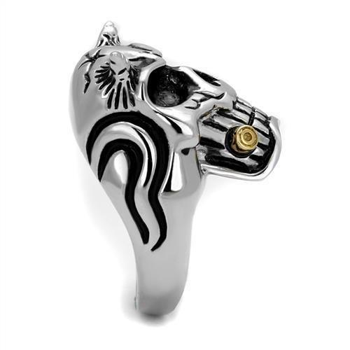 MATK2244 - Two-Tone IP Gold (Ion Plating) Stainless Steel Ring with Top Grade Crystal in Siam
