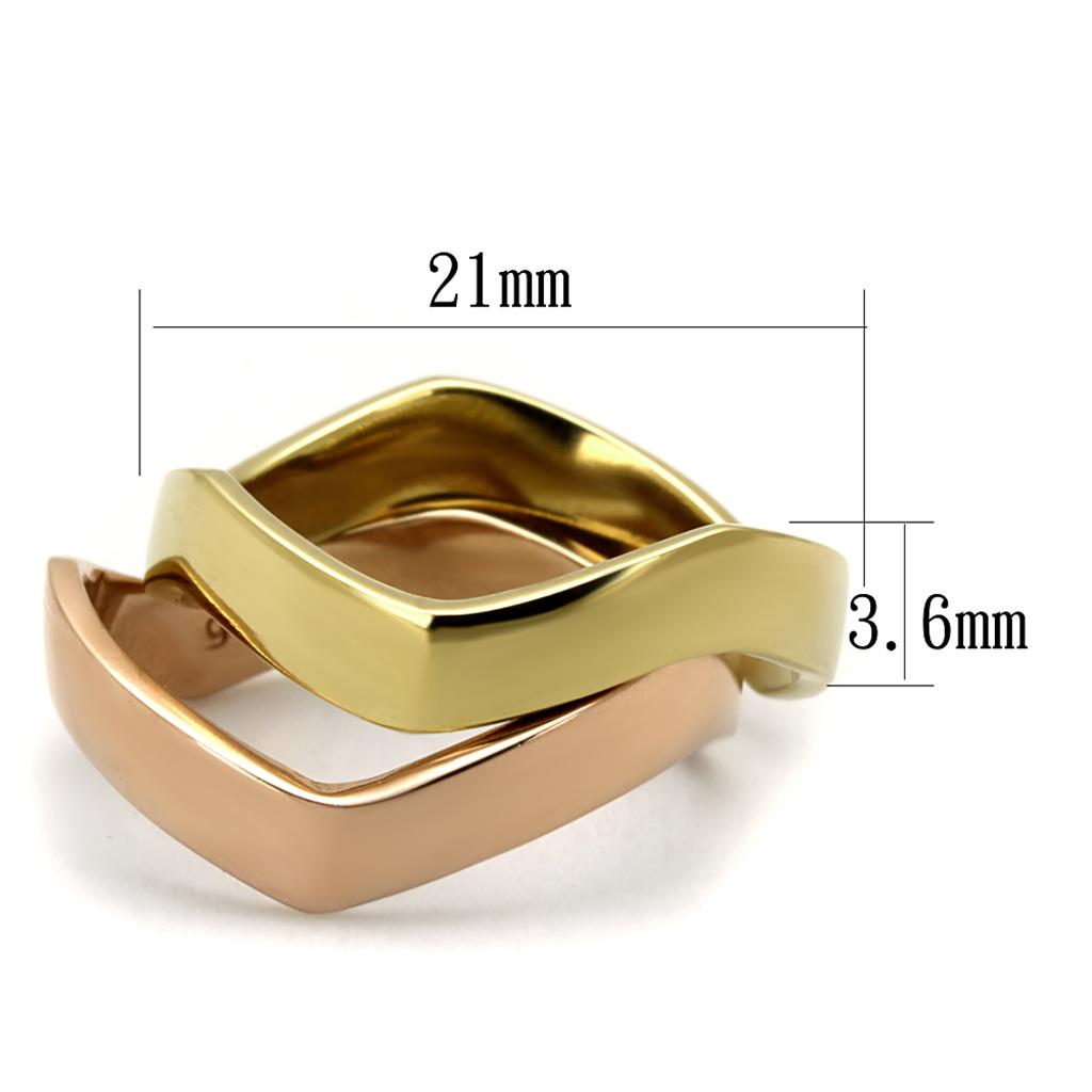 MATK2265 - IP Gold & IP Rose Gold (Ion Plating) Stainless Steel Ring with No Stone