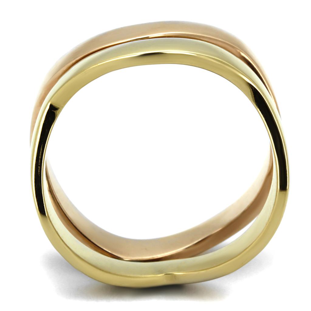 MATK2265 - IP Gold & IP Rose Gold (Ion Plating) Stainless Steel Ring with No Stone