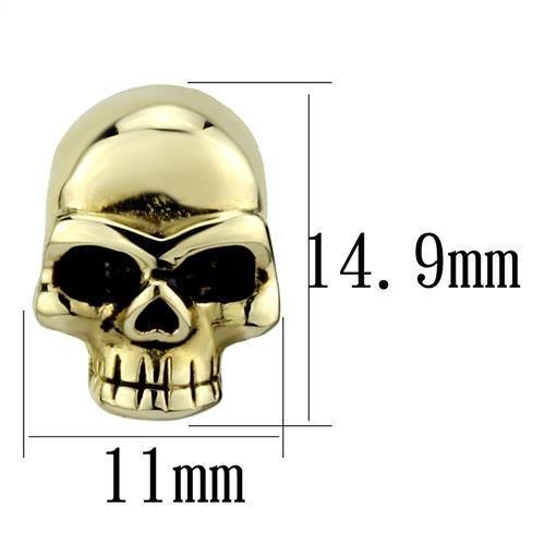 MATK2270 - IP Gold(Ion Plating) Stainless Steel Earrings with Epoxy in Jet