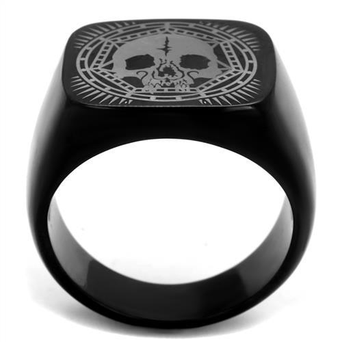 MATK2306 - IP Black(Ion Plating) Stainless Steel Ring with No Stone