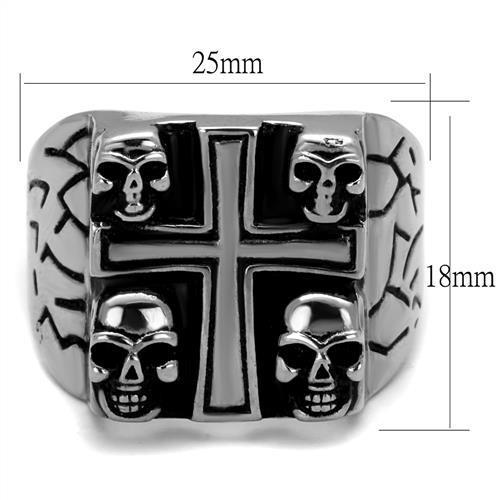 MATK2316 - High polished (no plating) Stainless Steel Ring with Epoxy in Jet