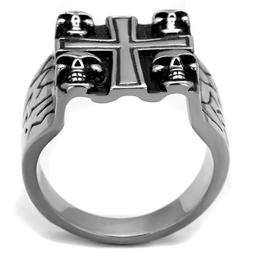 MATK2316 - High polished (no plating) Stainless Steel Ring with Epoxy in Jet