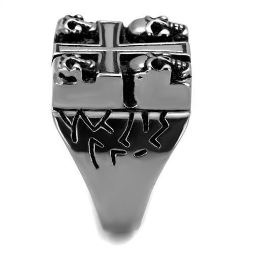 MATK2316 - High polished (no plating) Stainless Steel Ring with Epoxy in Jet