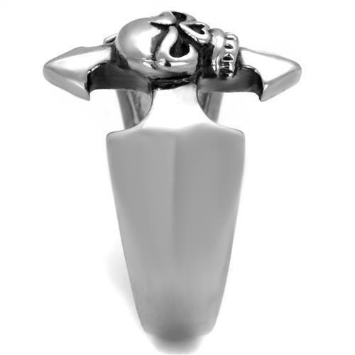 MATK2318 - High polished (no plating) Stainless Steel Ring with Epoxy in Jet