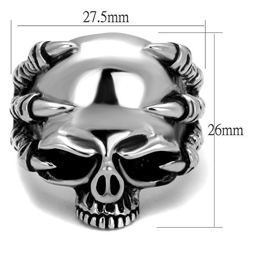 MATK2323 - High polished (no plating) Stainless Steel Ring with Epoxy in Jet