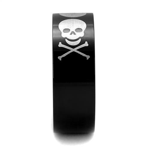 MATK2400 - Two-Tone IP Black Stainless Steel Ring with No Stone