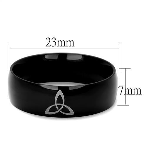 MATK2408 - Two-Tone IP Black Stainless Steel Ring with No Stone