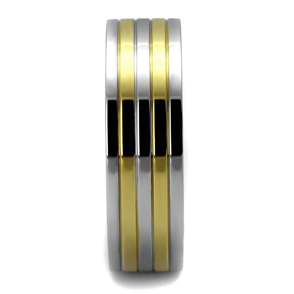 MATK2413 - Two-Tone IP Gold (Ion Plating) Stainless Steel Ring with No Stone