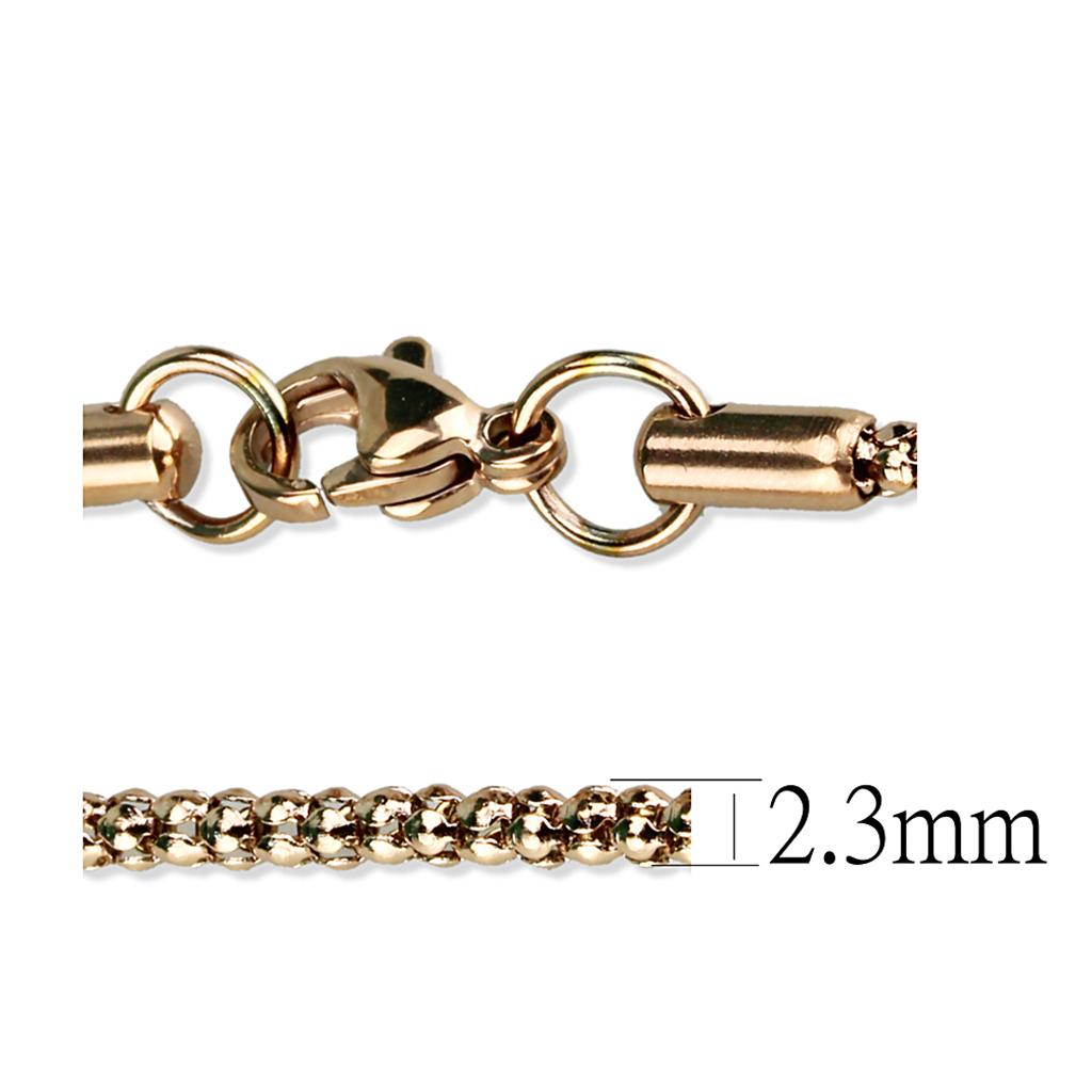 MATK2424R - IP Rose Gold(Ion Plating) Stainless Steel Chain with No Stone