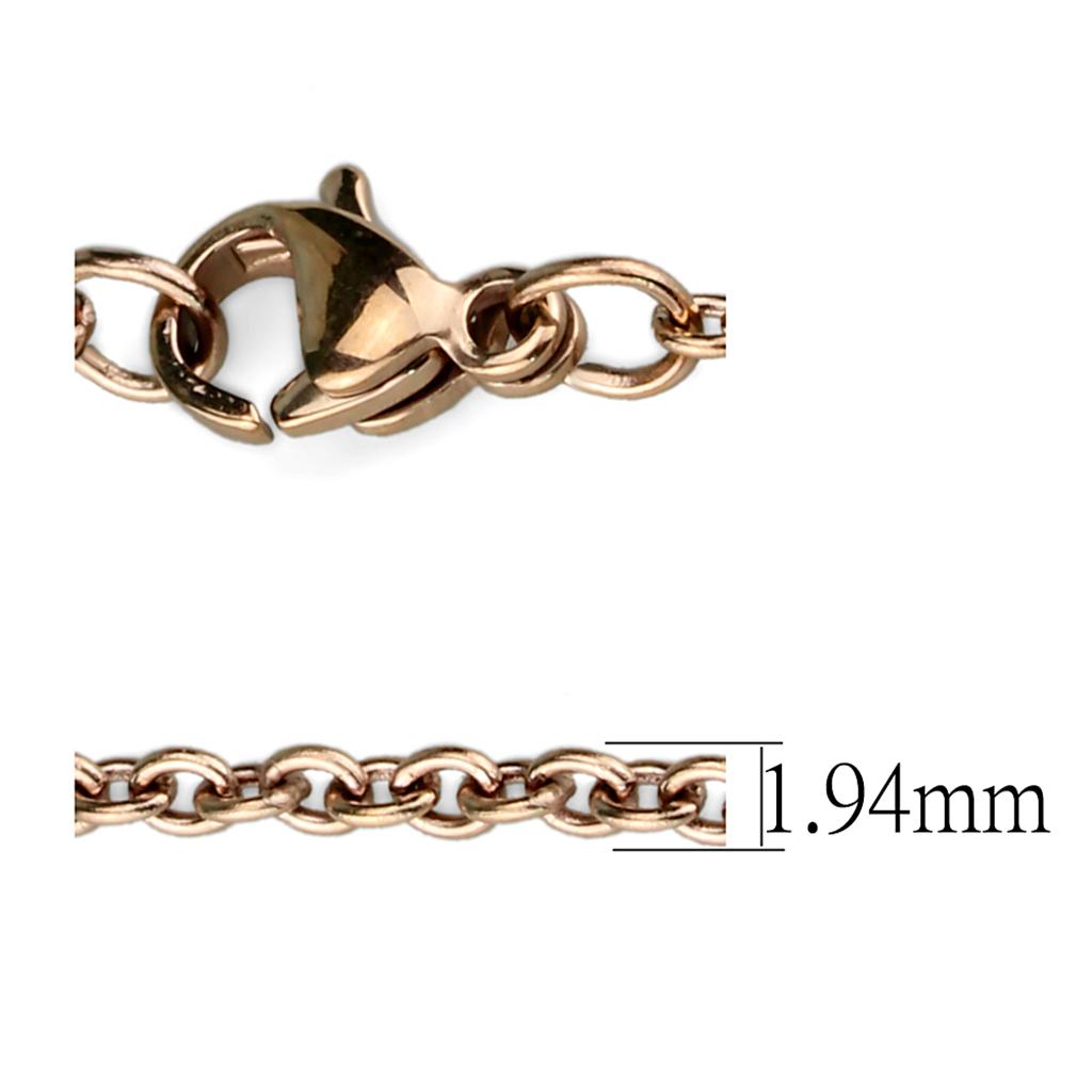 MATK2428R - IP Rose Gold(Ion Plating) Stainless Steel Chain with No Stone