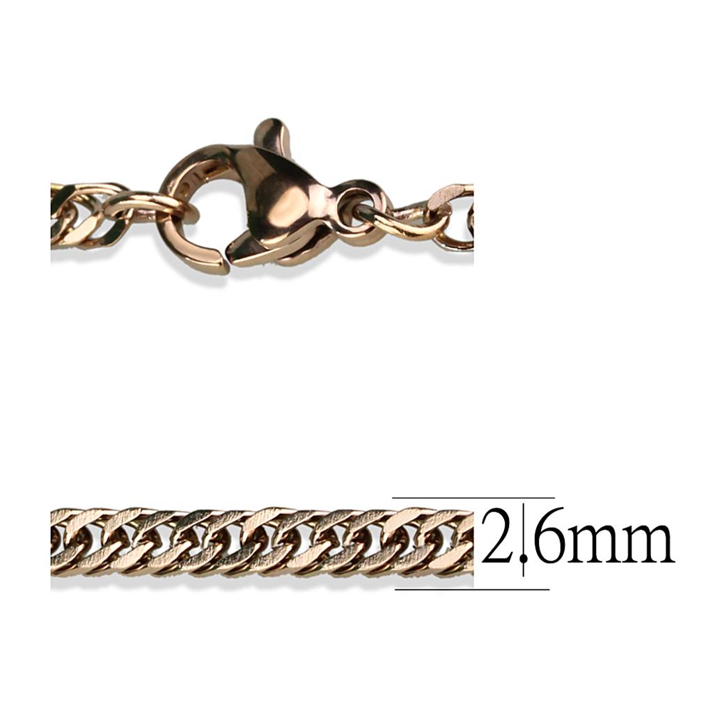 MATK2429R - IP Rose Gold(Ion Plating) Stainless Steel Chain with No Stone