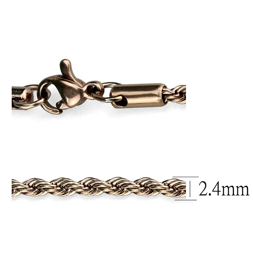 MATK2433R - IP Rose Gold(Ion Plating) Stainless Steel Chain with No Stone