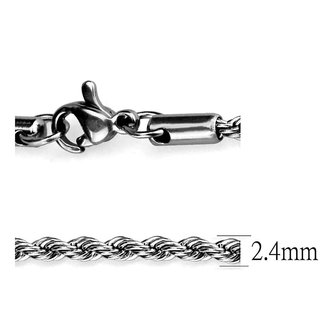 MATK2433 - High polished (no plating) Stainless Steel Chain with No Stone