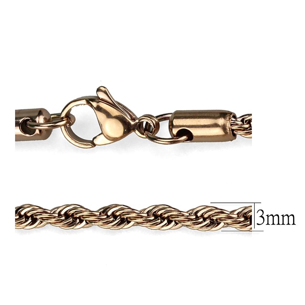 MATK2434R - IP Rose Gold(Ion Plating) Stainless Steel Chain with No Stone
