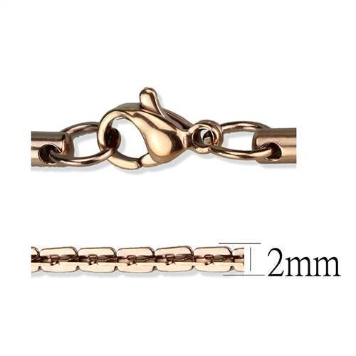 MATK2440R - IP Rose Gold(Ion Plating) Stainless Steel Chain with No Stone