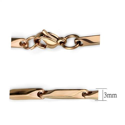 MATK2442R - IP Rose Gold(Ion Plating) Stainless Steel Chain with No Stone
