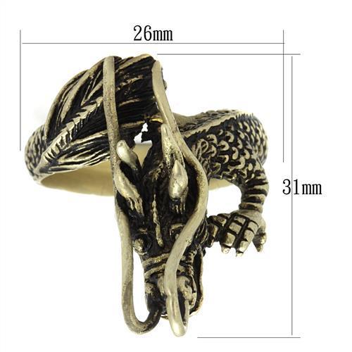 MATK2444 - IP Antique Copper Stainless Steel Ring with Epoxy in Jet