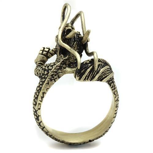 MATK2444 - IP Antique Copper Stainless Steel Ring with Epoxy in Jet
