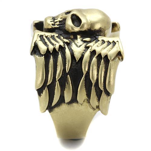 MATK2445 - IP Antique Copper Stainless Steel Ring with Epoxy in Jet