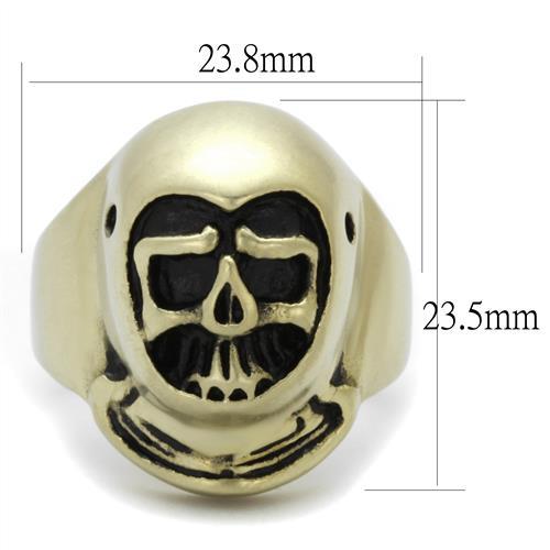 MATK2447 - IP Antique Copper Stainless Steel Ring with Epoxy in Jet