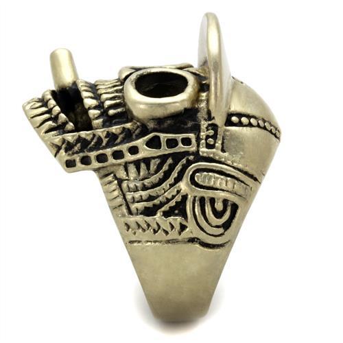 MATK2449 - IP Antique Copper Stainless Steel Ring with Epoxy in Jet