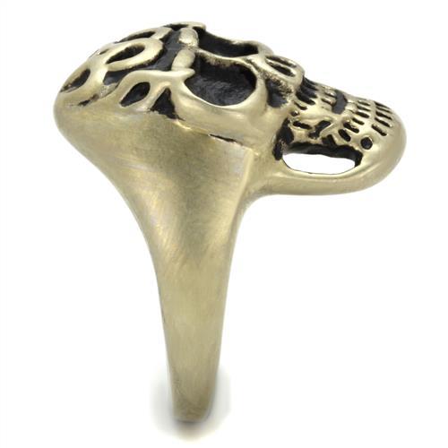 MATK2450 - IP Antique Copper Stainless Steel Ring with Epoxy in Jet