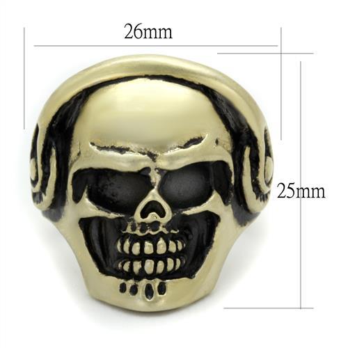 MATK2451 - IP Antique Copper Stainless Steel Ring with Epoxy in Jet