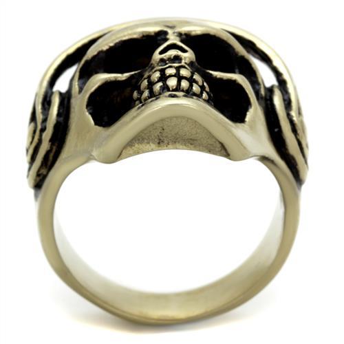 MATK2451 - IP Antique Copper Stainless Steel Ring with Epoxy in Jet