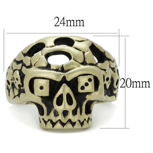 MATK2452 - IP Antique Copper Stainless Steel Ring with Epoxy in Jet