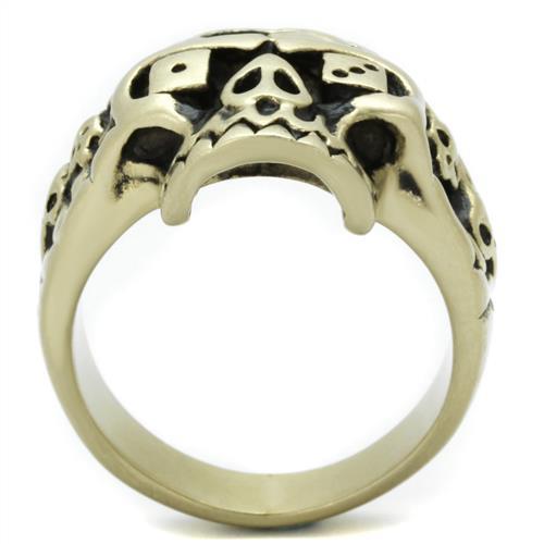 MATK2452 - IP Antique Copper Stainless Steel Ring with Epoxy in Jet