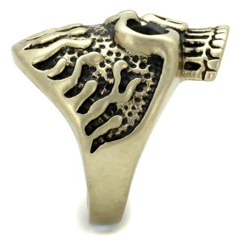 MATK2455 - IP Antique Copper Stainless Steel Ring with Epoxy in Jet