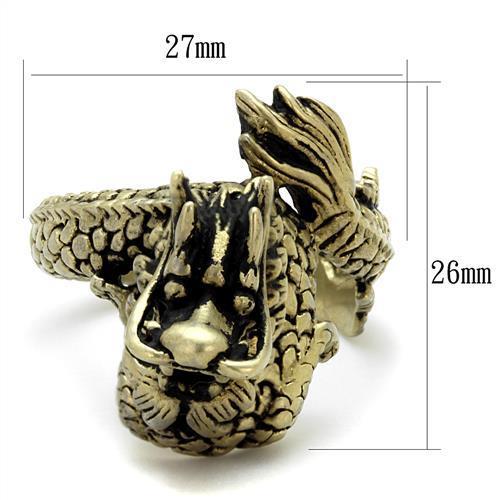 MATK2458 - IP Antique Copper Stainless Steel Ring with Epoxy in Jet