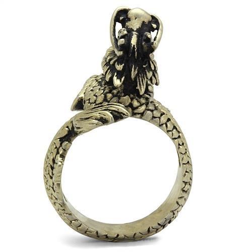 MATK2458 - IP Antique Copper Stainless Steel Ring with Epoxy in Jet