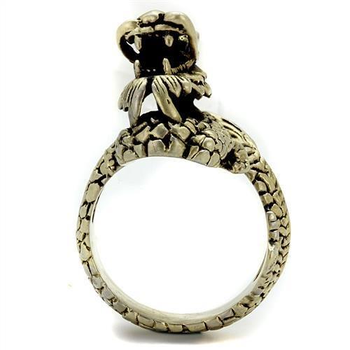 MATK2458 - IP Antique Copper Stainless Steel Ring with Epoxy in Jet